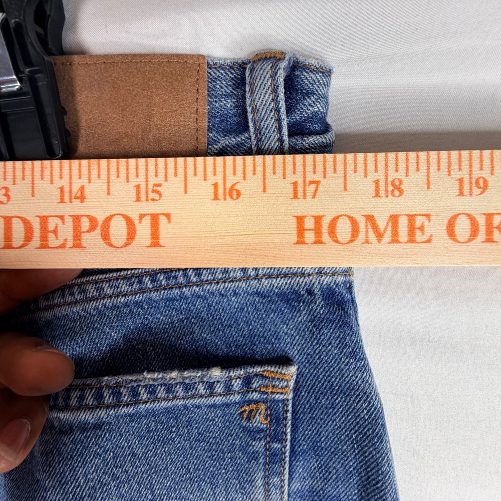 Madewell Straight Leg Jeans 29 Blue Raw Hem Cuffed DM8771 - Picture 5 of 10